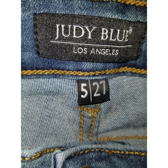 Judy Blue Skinny Fit Jeans 5/27 Distressed Animal Print Mid Rise Stretchy Denim - Picture 5 of 11